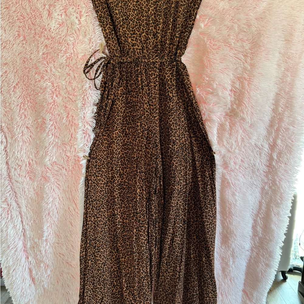 Leopard Print Sleeveless Jumpsuit